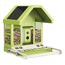 Feeder Metal Smart Bird Feeder with Camera, Solar Panel, and AI by Subscription