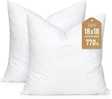 Synthetic Down Pillow Insert, 18x18 Throw Pillow Inserts Set of 2 Down