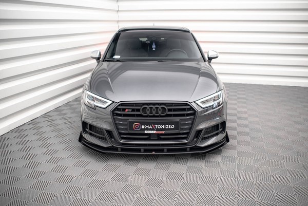 Frontlippe + Flaps V.1 Passend FüR Audi S3 / A3 S-Line Sportback 8V Fl Schwarz H-image