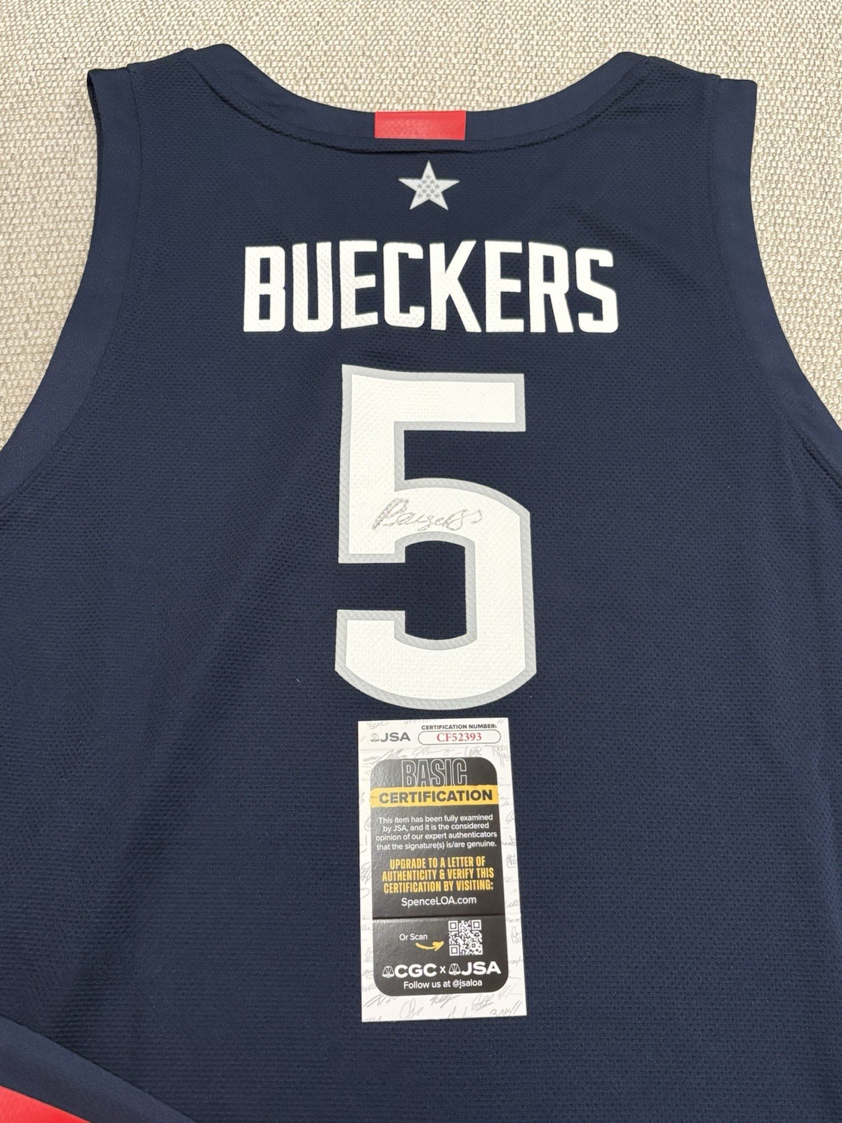 JSA COA PAIGE BUECKERS Signed Autographed UCONN Huskies Basketball Jersey 2025 