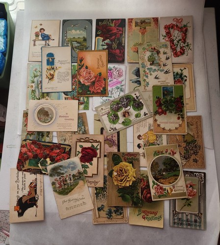 Lot 30 Vintage Birthday Greetings Wishes Postcards 1900s 20th Century