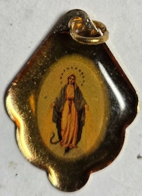Mary Queen of heaven gold wash pendant small