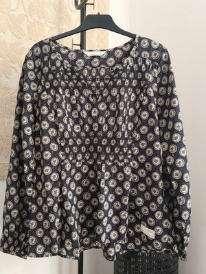Odd Molly Bluse M/L Dunkelblau Baumwolle Muster Boho Neu ohne Etikett