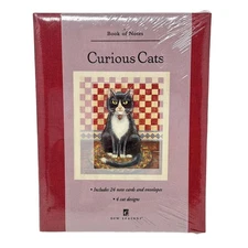 Curious Cats Art Print Stationary Note Cards Set New Seasons 24 Count Cards
