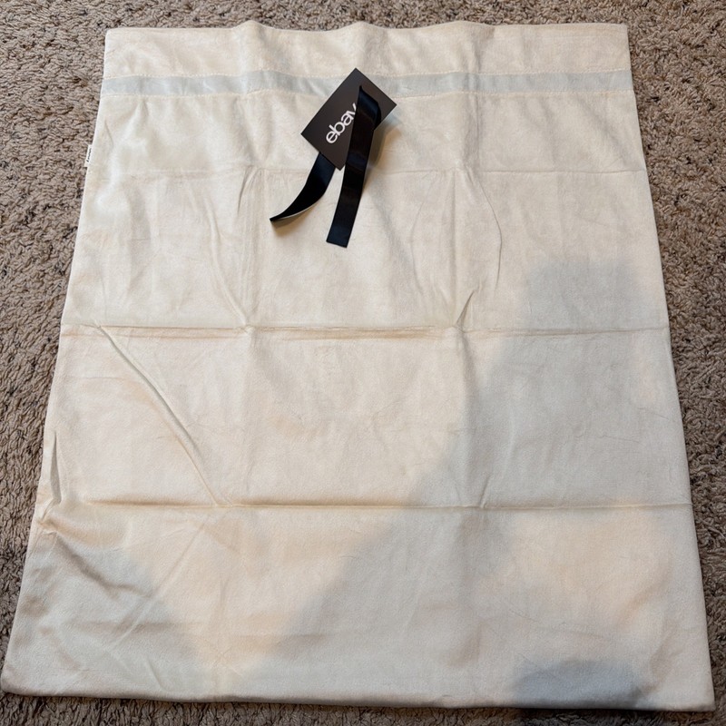EBay Brand Dust Bag Cream Stretch Fabric Storage Shoe Drawstring MED 20" x 23.5”