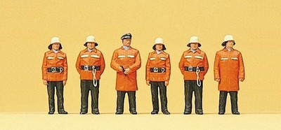 Feuerwehrmänner in Schutzkleidung (6) Exklusives HO/OO Figurenset Preiser 10214