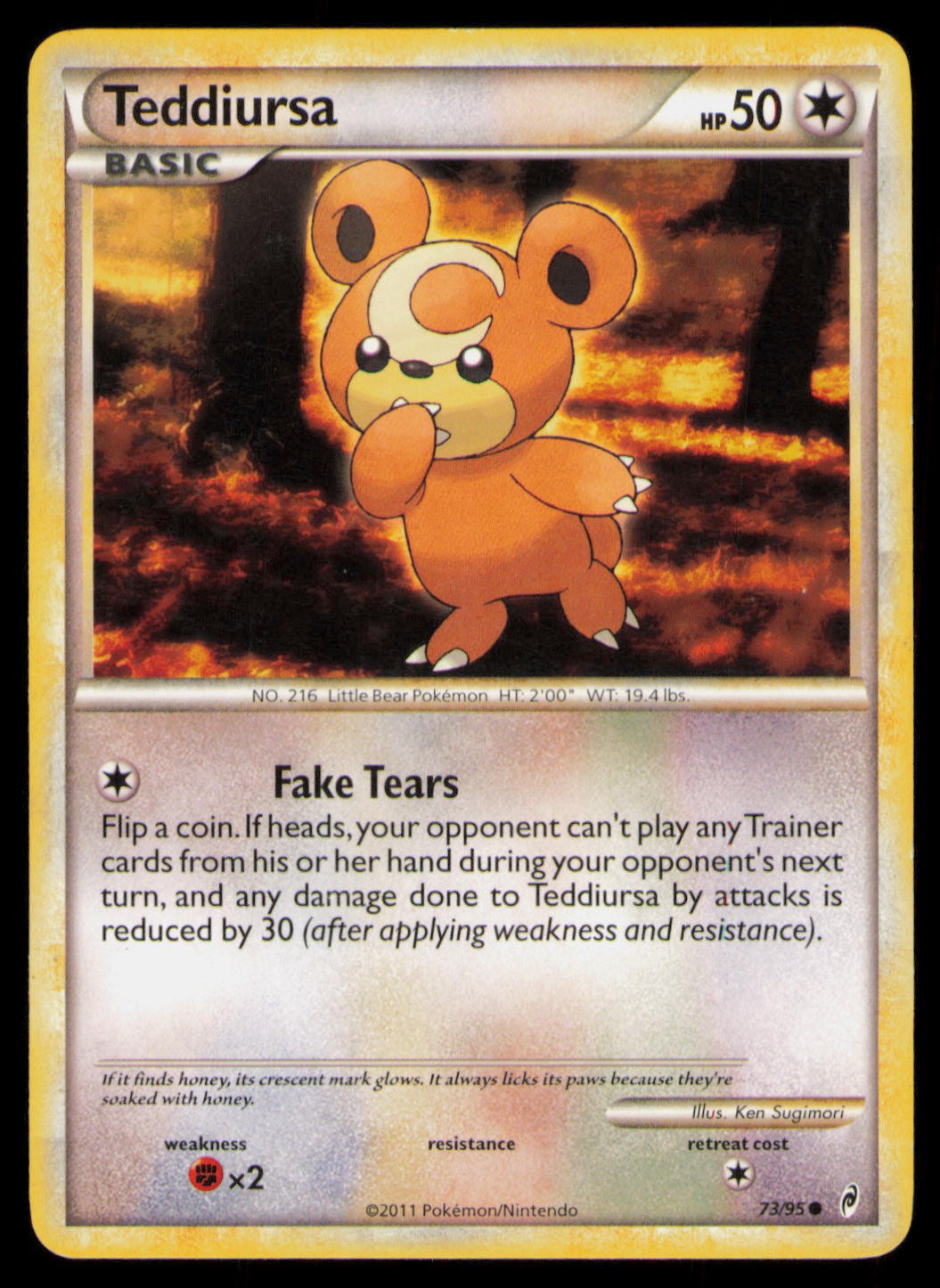 Teddiursa 73/95 Common Call of Legends Pokemon Near Mint