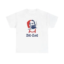 Zig Zag Retro Logo Graphic T Shirt Unisex Heavy Cotton Tee 