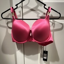NWT Fredericks Of Hollywood Director's Cut Push Up Bra Pink Satin 36DD F210-0048