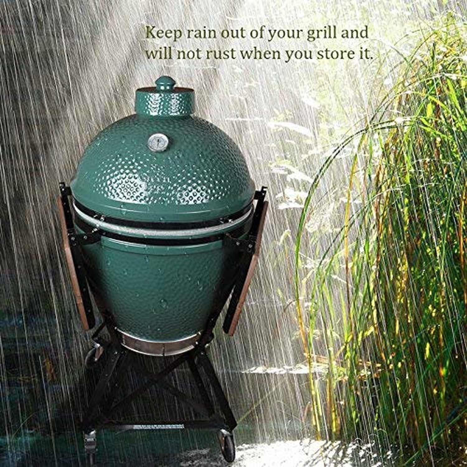 Dracarys Grill Chimney Top Vent Cap Ceramic Damper Top Big Green Color Egg Ac...