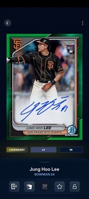Topps Bunt Bowman '24 Jung Hoo Lee Green Rookie Signature Legendary DIGITAL