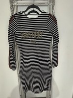 Superdry Women's Striped Black/White Pencil Dress Size UK 8 Brand New With Tags