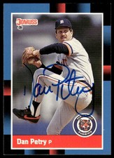 1988 Donruss #476 Dan Petry In Person Signed Auto 68571