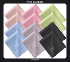 12 Pack Microfiber Lens Cleaning Cloths - Soft Reusable Cloths for Electronics