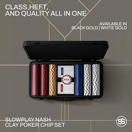 SLOWPLAY Nash Pokerset, 500 Poker Chips ohne Werte | Profi pokerchips aus Ton - Bild 3 von 4