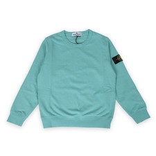 Stone Island Stone Kids Wappen Patch Crewneck Sweatshirt Aqua Blue 123525159