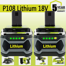 2PACK 18V 5.0AH For Ryobi One Plus P108 Battery Lithium RB18L50 RB18L40 P104