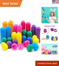 50-Pack Fillable Easter Eggs with Hinge - Bright Assorted Colors for Fun Hunts