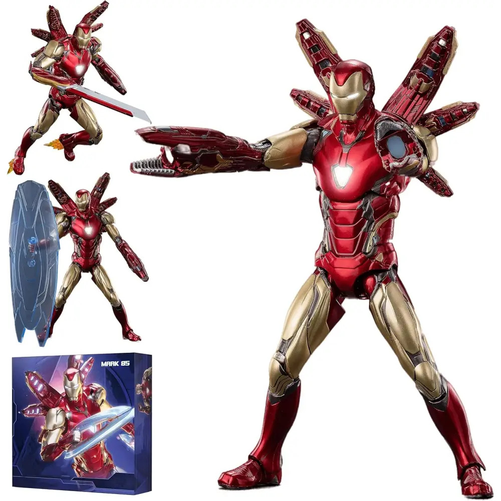 Figura de acción LonullyMege Ironman MK85 (versión de lujo) - luz de 7 pulgadas con pecho y