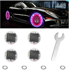 4pcs Solar Car Tire Lights Wheel Valve Stem Cap Led Lights For Car Motorcycle