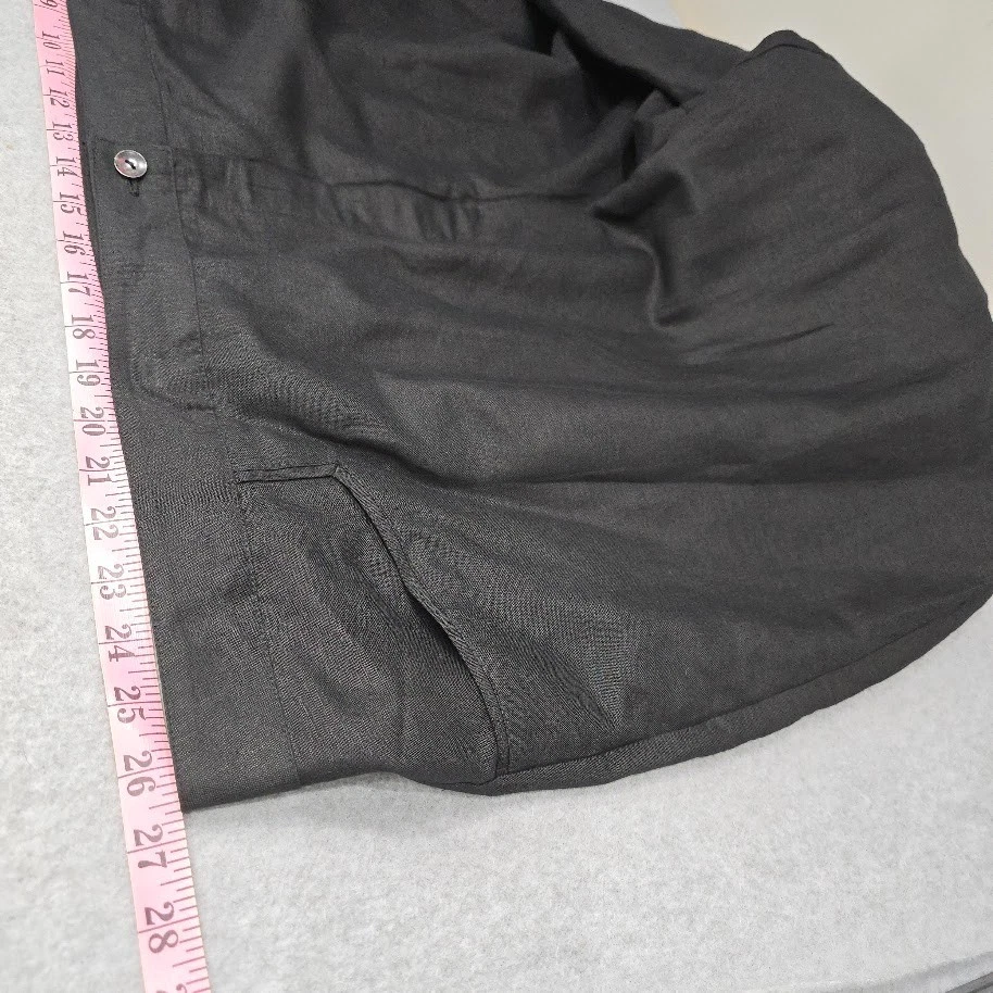 Maggie Barnes Straight Leg Pants Women Size 32W Black Linen Blend Secret Slimmer - Image 3 of 4