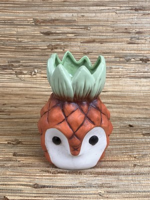 Pineapple Bob Tiki Mug Maka Tiki Orange Glaze 6.25