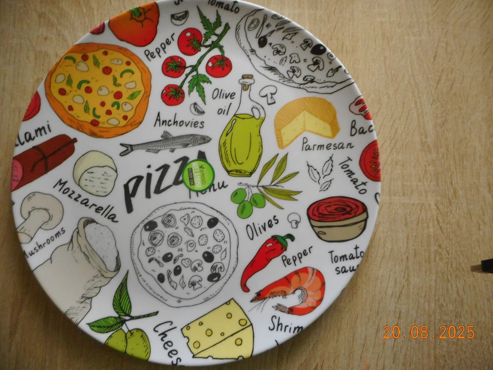 Pizzateller Italiano Gericht Pizza Melamin 33 x H 2 cm Weiß Variante 2