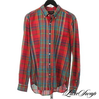Beams Plus Made in Japan Intense Pink Multi Indian Bleeding Madras Shirt L NR #2