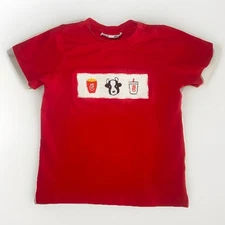 Smockingbird Chik-fil-A Toddler 4T  Short Sleeve Tee Shirt Cow, Fries. Milkshake