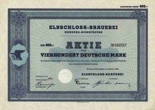 ELBSCHLOSS Brauerei 1954 Hamburg Nienstedten Bavaria 400 DM Holsten Bier Kupons