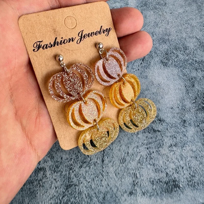 Herbst Ohrringe Tropfen Kürbis Maple Leaf Gespleißt Modisch Damen Schmuck - Bild 4 von 4