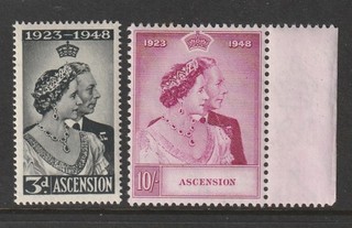 (A437) Ascension 1948 Silver Wedding Set Un Mounted Mint