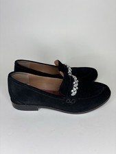 Vionic Avvy Loafer Black Suede Jewel Rhinestone Comfort Slip On Size 39 US 8