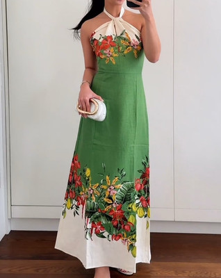 knee length dresses for ladies Lennon Halterneck Maxi Dress main image 0