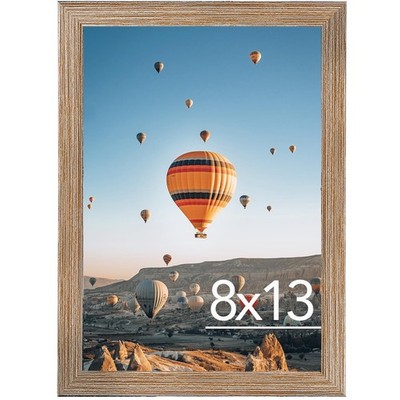 8x13 Picture Frame Rustic Brown for Wall Hanging or Tabletop, Wall Mounting H...