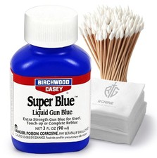 Gun Metal Blueing Kit Birchwood Casey Super Blue 3 Oz Restoring Steel Incl. 5...