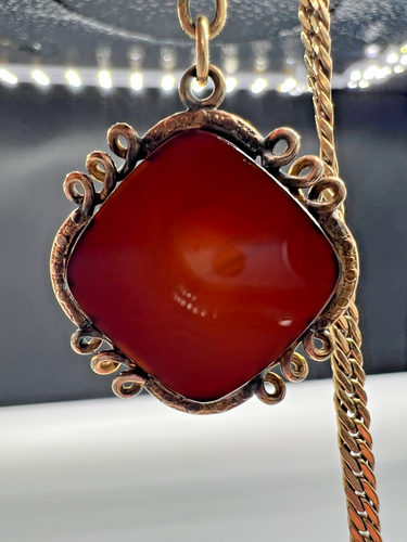 Victorian Watch Chain Sard- Intaglio Roman Soldier Fob - Picture 2 of 7