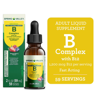 Spring Valley Vitamin B Complex with B12 Liquid Drops Berry Flavor 2 fl oz