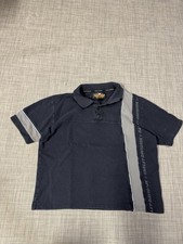 Harley-Davidson Men's Vintage Reflective Stripe Black Polo T Shirt Size L Biker