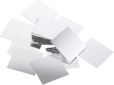 Pack of 50 Self-Adhesive Mirror Tiles, 5 x 5 cm Acrylic Mirrors, Plastic