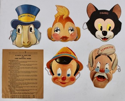 Original 1939 Gillette Premium Complete Set w/Envelope Pinocchio Masks