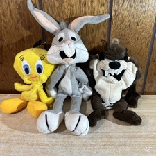 Warner Bros Studio Store Tweety, Bugs Bunny Taz Bean Bag Plush Vintage Toys