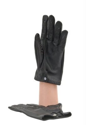 Peppertogether Vampire Gloves Leather with Prickly Metal Points Small, New