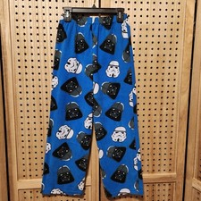 Star Wars Kids Blue Flannel Darth Vader Fuzzy Pajama Lounge Pants Size 10 Winter