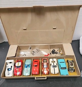 Aurora Pit Kit Case Mix Lot 7 Slot Cars And More Not Parts All Cars Run