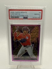Cam Smith 2025 Topps Update Series Black Gold Pink Foil RC PSA 10 POP 1