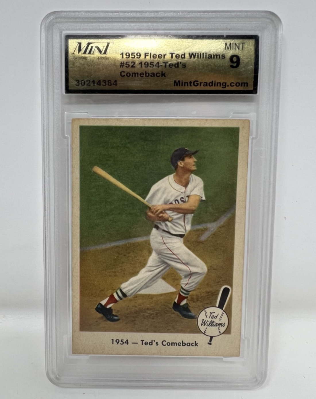 1959 Fleer Ted Williams Set Break # 52 1954 Ted's Comeback Mint 9 Graded PSA