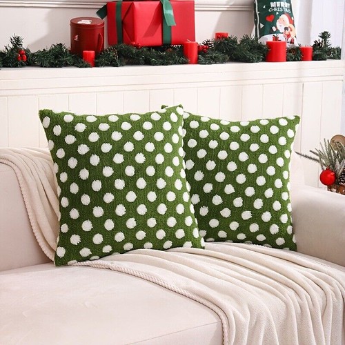 Cross-Border Cushion Cover with Plush Polka Dot Lumbar Support - Picture 11 of 19