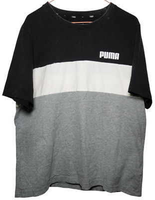 puma color block shirt striped soft cotton size L