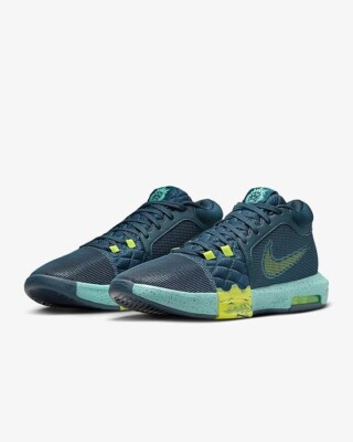 NIB MEN NIKE FB2239 402 LEBRON WITNESS VIII BASKETBALL NAVY/GREEN SHOES SNEAKERS